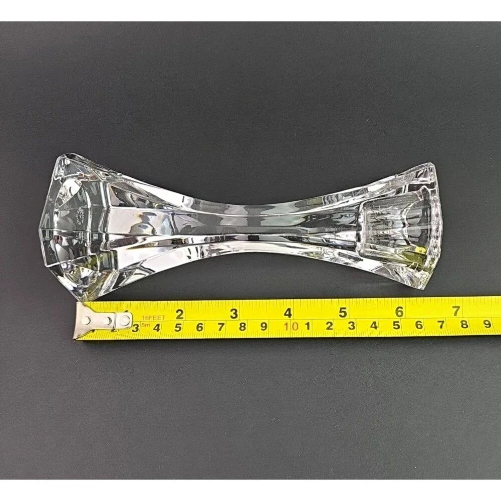 Villeroy & Boch Crystal Candlesticks Clear Candle Holders 6.5 in Tall Pair of 2
